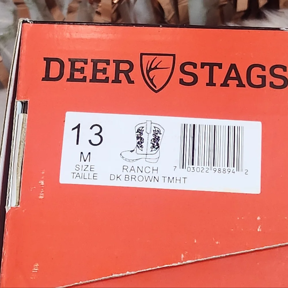 DEER STAGS RANCH Imitation Leather Western Boots